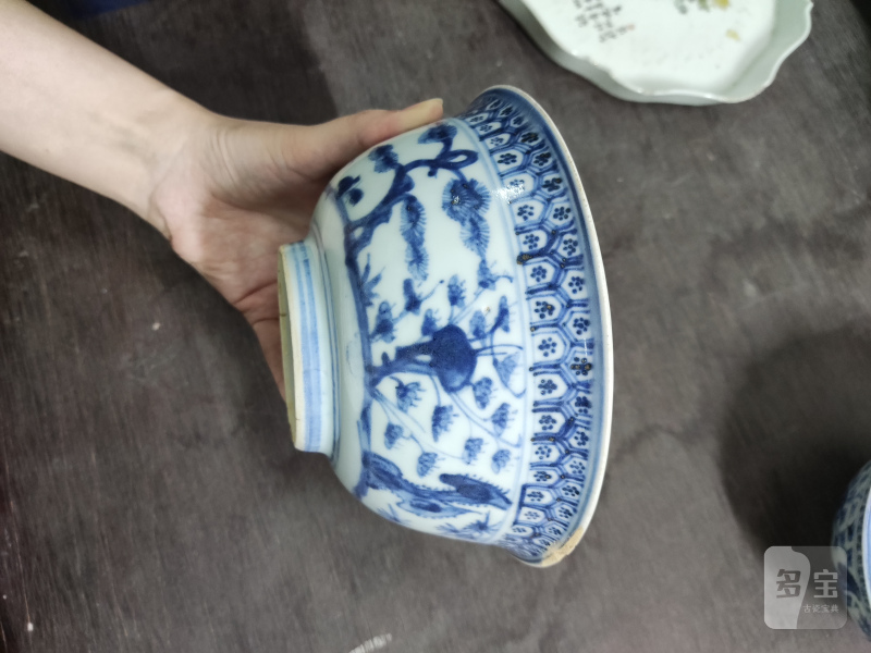明 青花松竹梅纹碗一对 - 图6